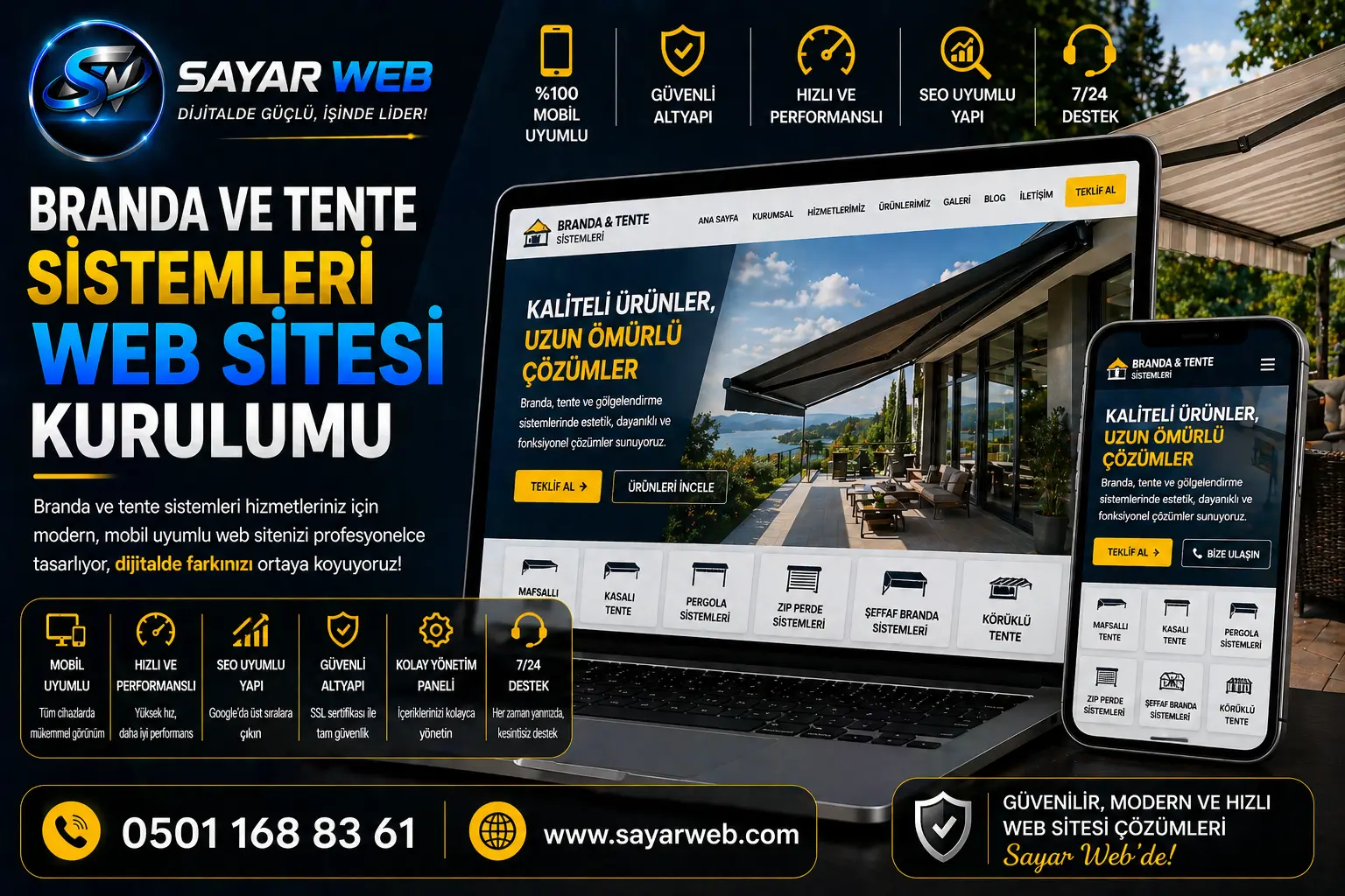 Branda ve Tente Sistemleri Web Sitesi Kurulumu
