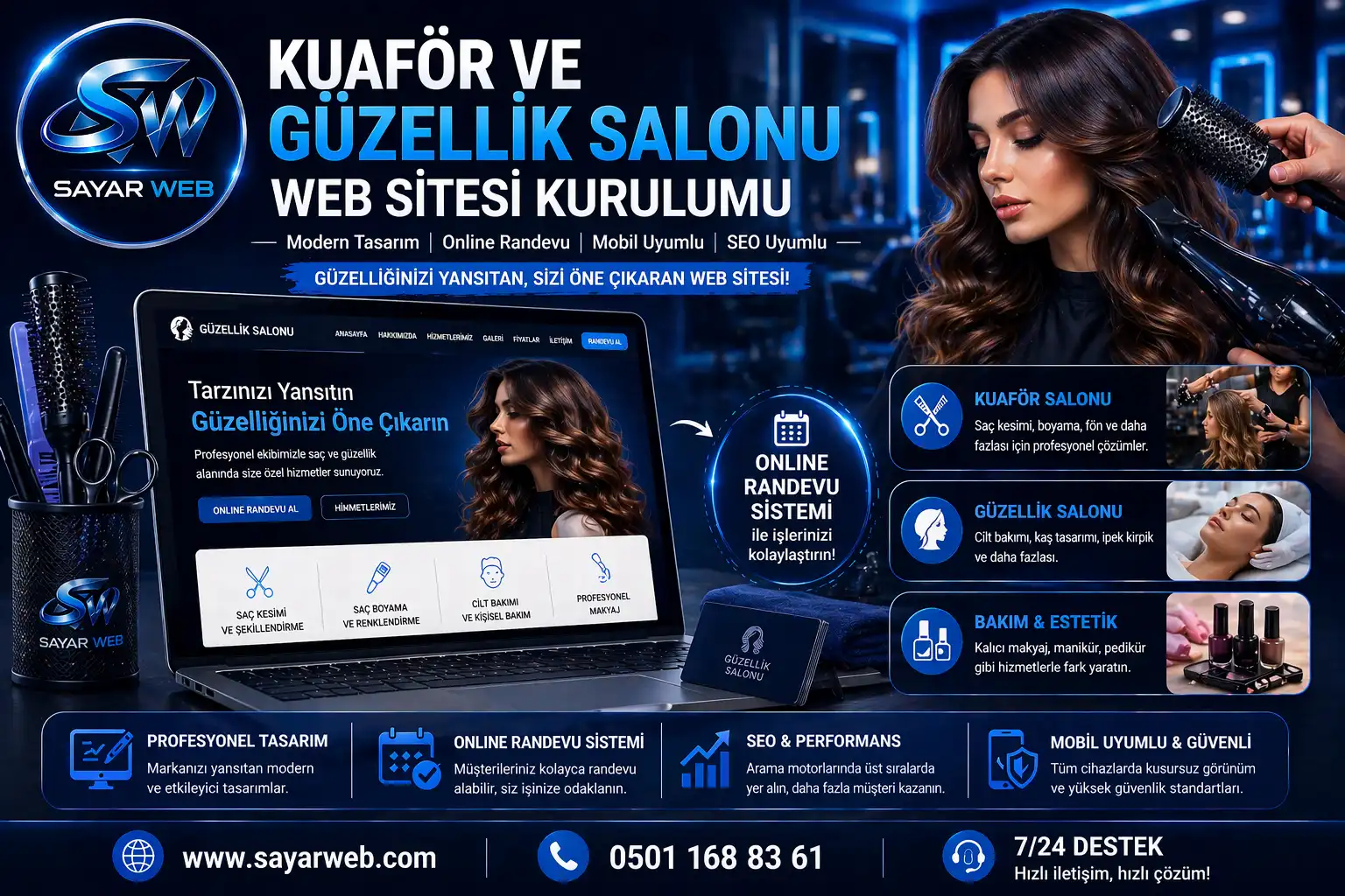 Kuaför ve Güzellik Salonu Web Sitesi Kurulumu