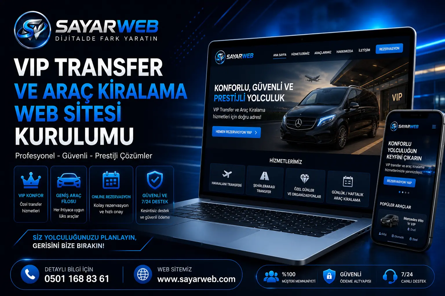 VIP Transfer ve Araç Kiralama Web Sitesi Kurulumu