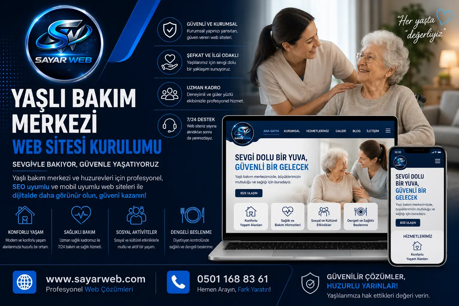 Yaşlı Bakım Merkezi Web Sitesi Kurulumu