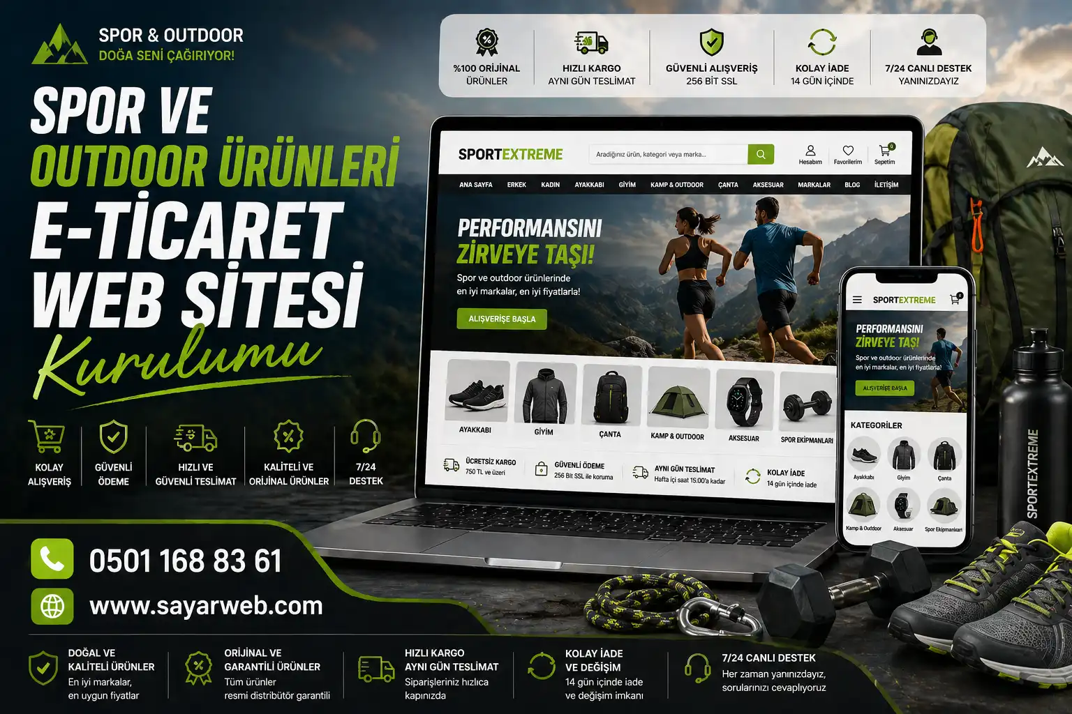 Spor ve Outdoor Ürünleri E-Ticaret Web Sitesi Kurulumu