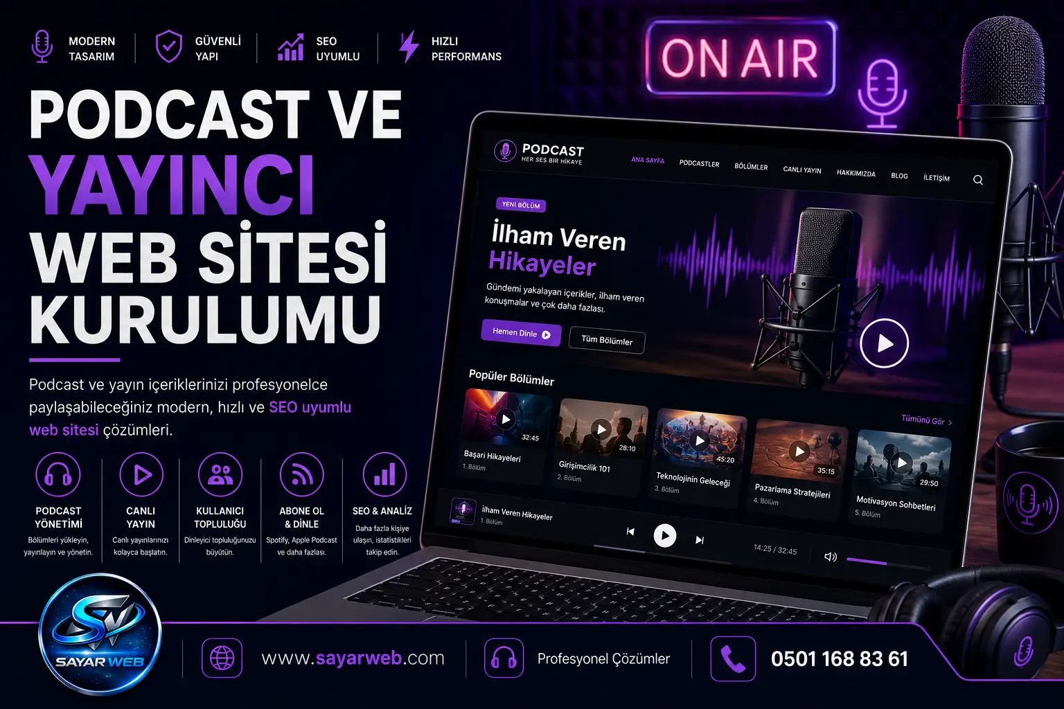 Podcast ve Yayıncı Web Sitesi Kurulumu