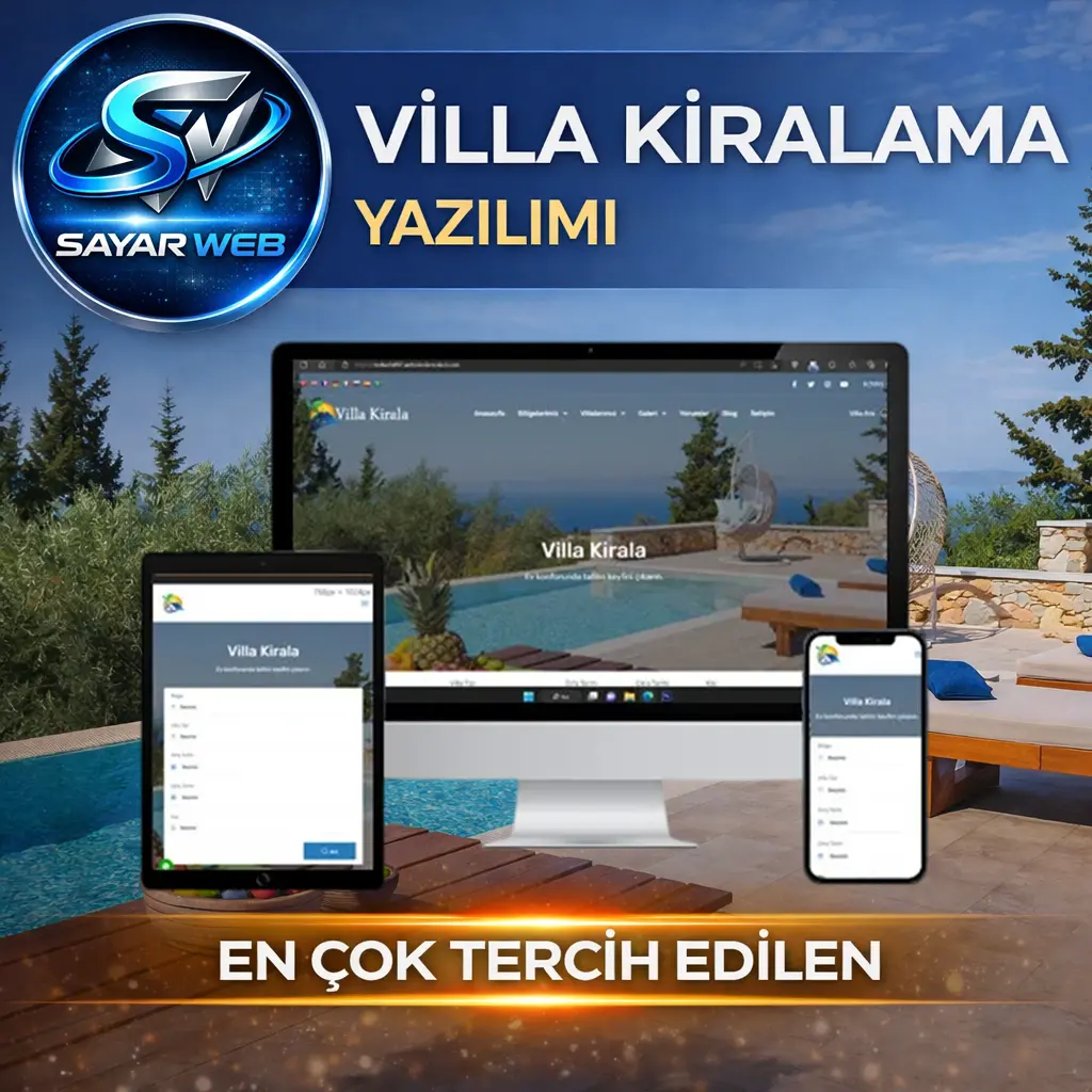 Profesyonel Villa Kiralama & Tatil Rezervasyon Web Sitesi Paketi