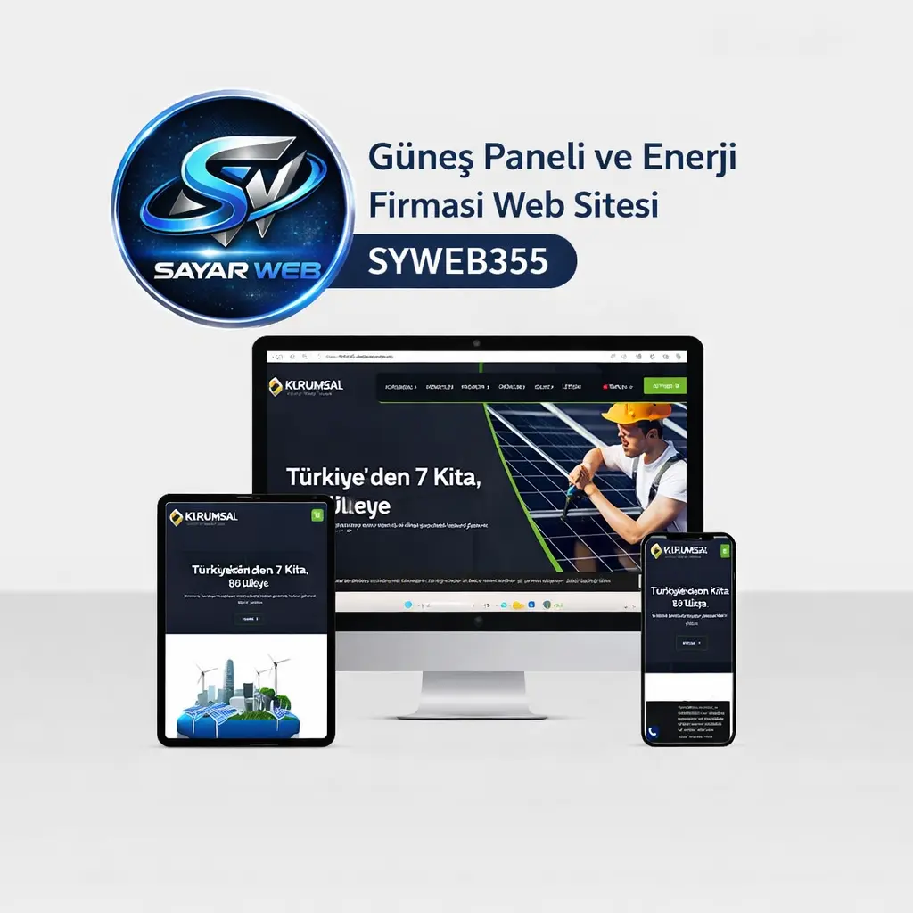 Güneş Paneli ve Enerji Firması Web Sitesi Paketi  SYWEB355