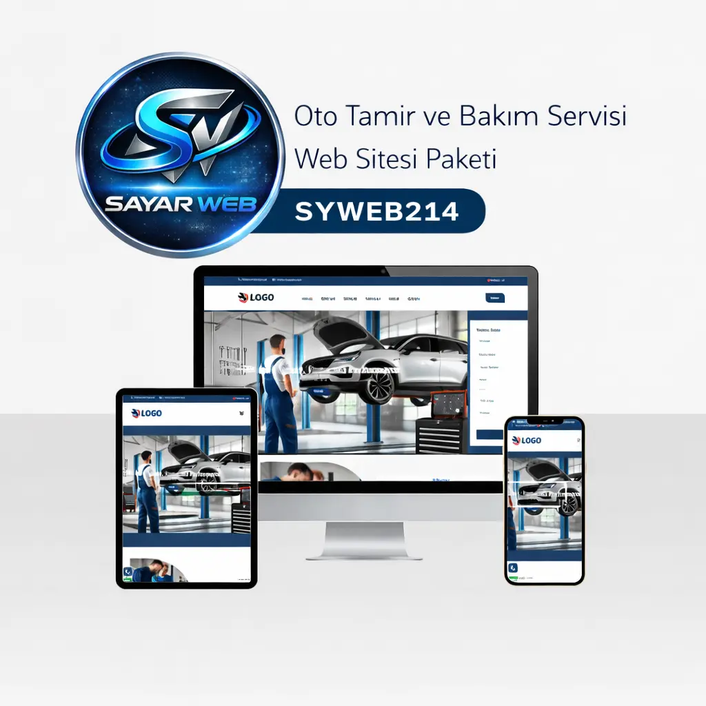 Oto Tamir ve Bakım Servisi Web Sitesi Paketi SYWEB214