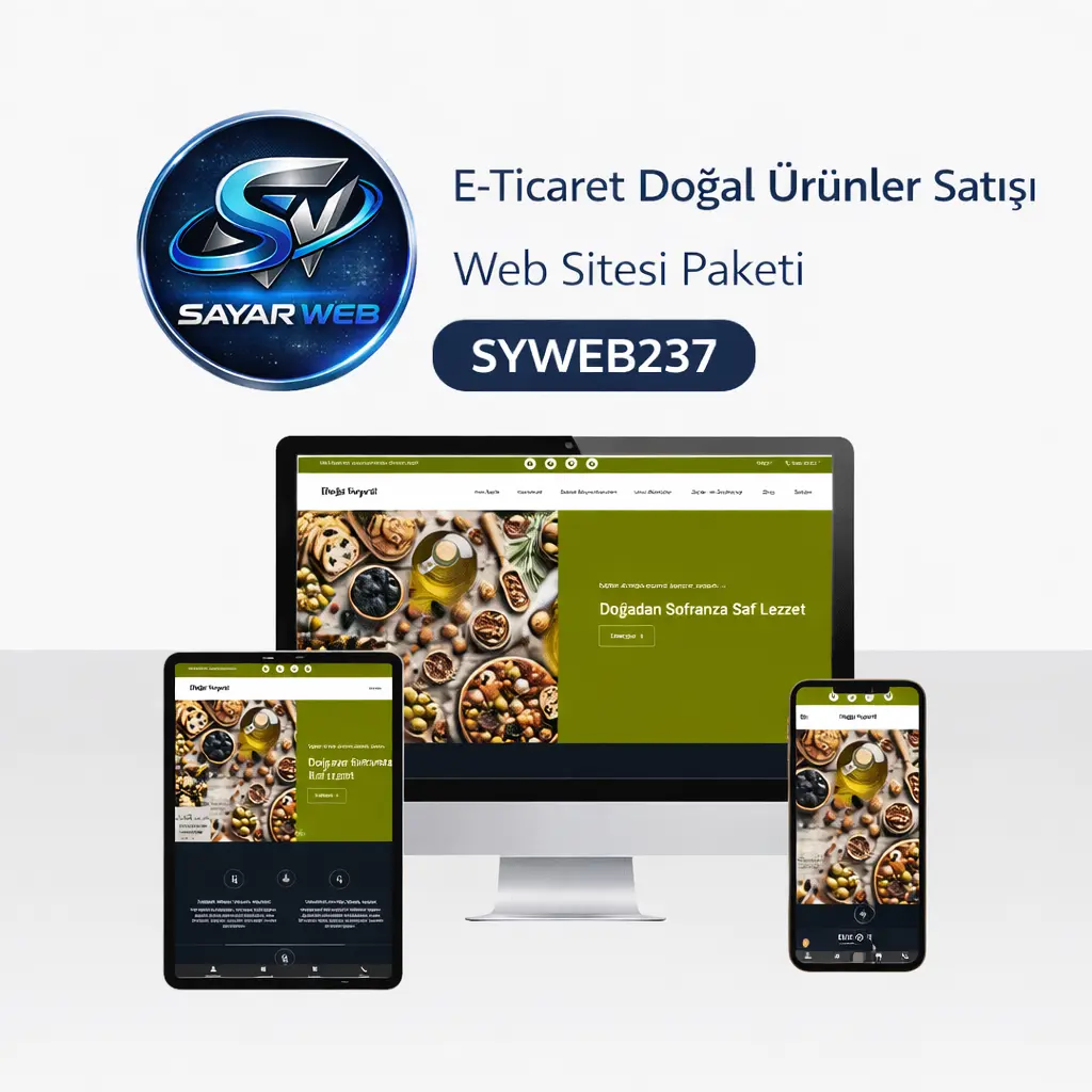 E-Ticaret Doğal Ürünler Satışı Web Sitesi Paketi SYWEB237