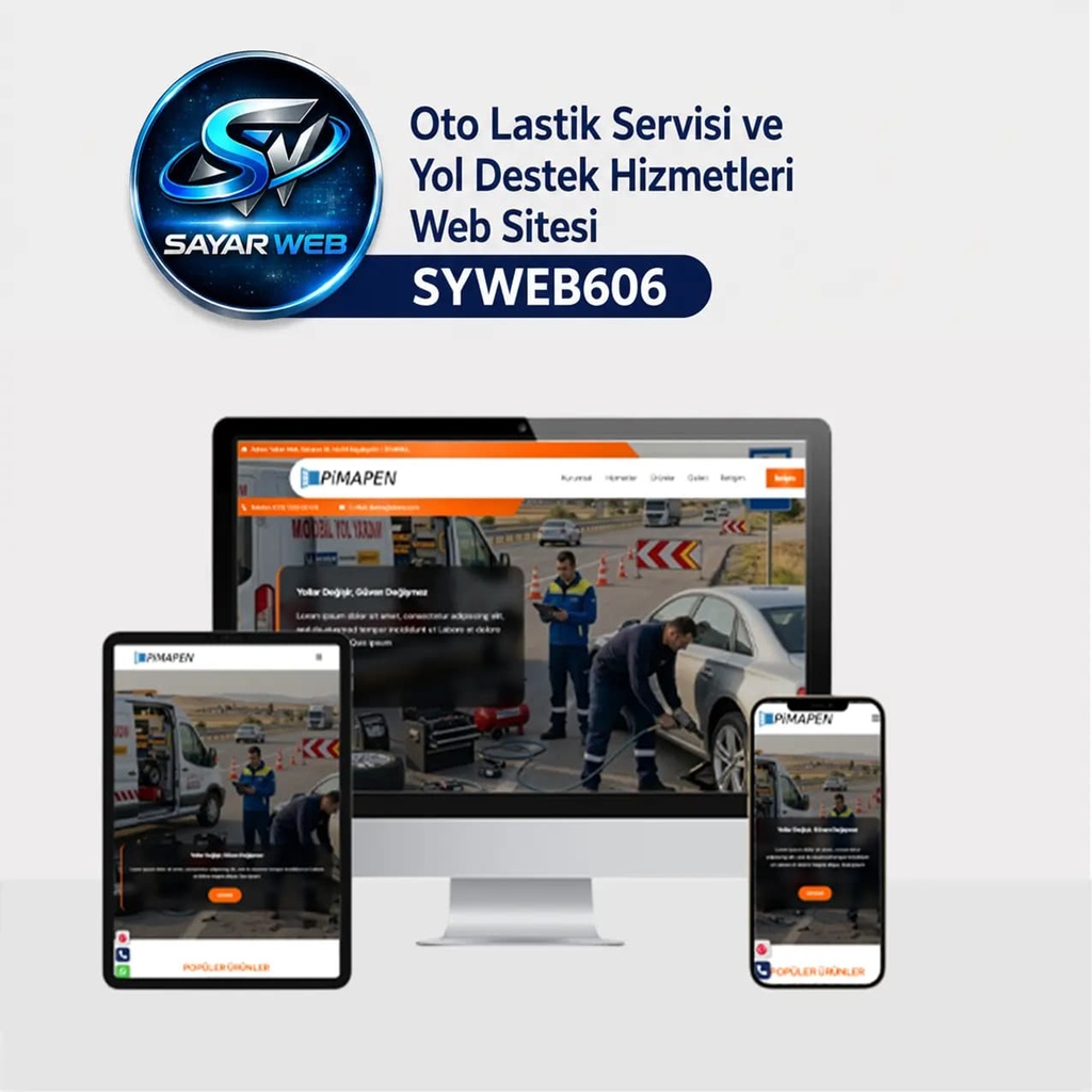 Oto Lastik Servisi ve Acil Yol Yardım Web Sitesi SYWEB606