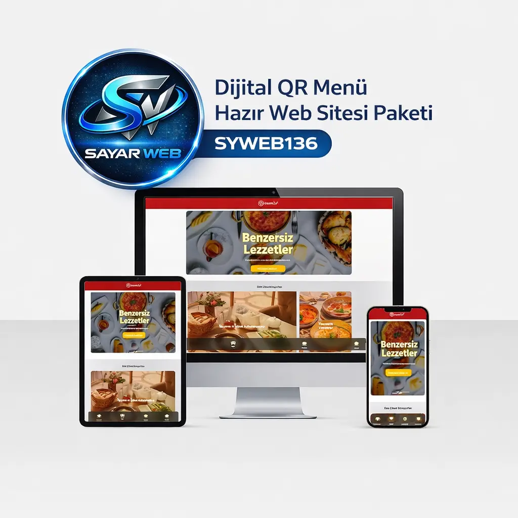 Dijital QR Menü Hazır Web Sitesi Paketi SYWEB136