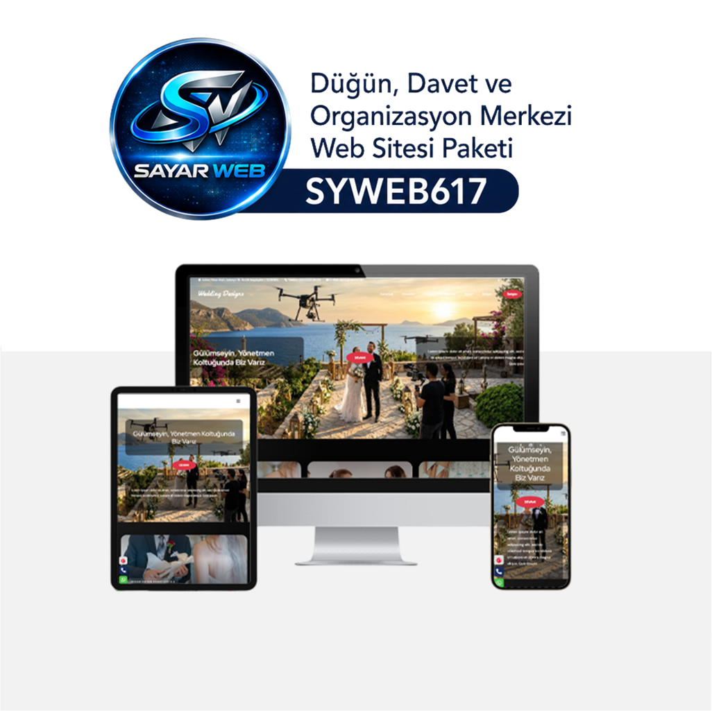 Düğün, Davet ve Organizasyon Merkezi Web Sitesi Paketi SYWEB617