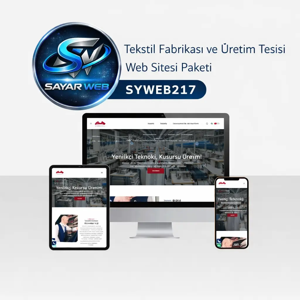 Tekstil Fabrikası ve Üretim Tesisi Web Sitesi Paketi SYWEB217
