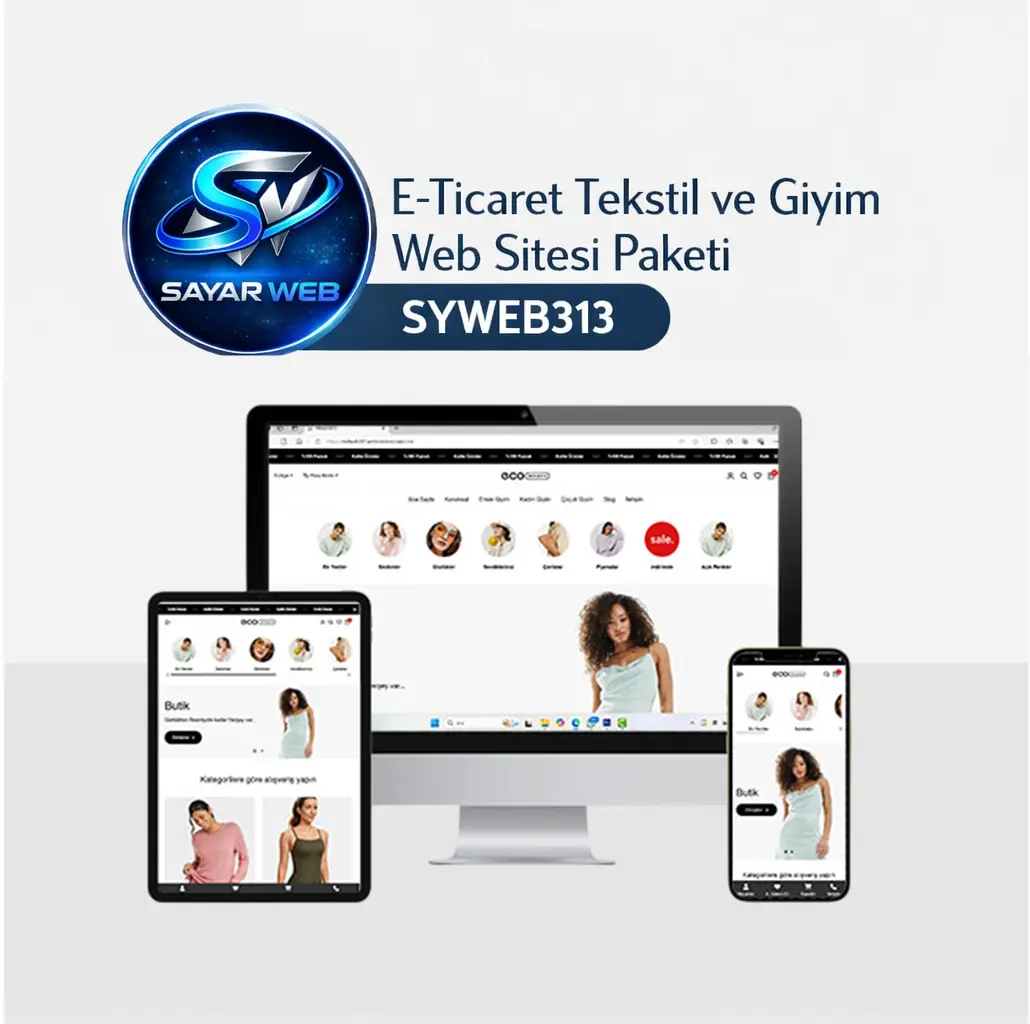 E-Ticaret Tekstil ve Giyim Web Sitesi Paketi SYWEB313