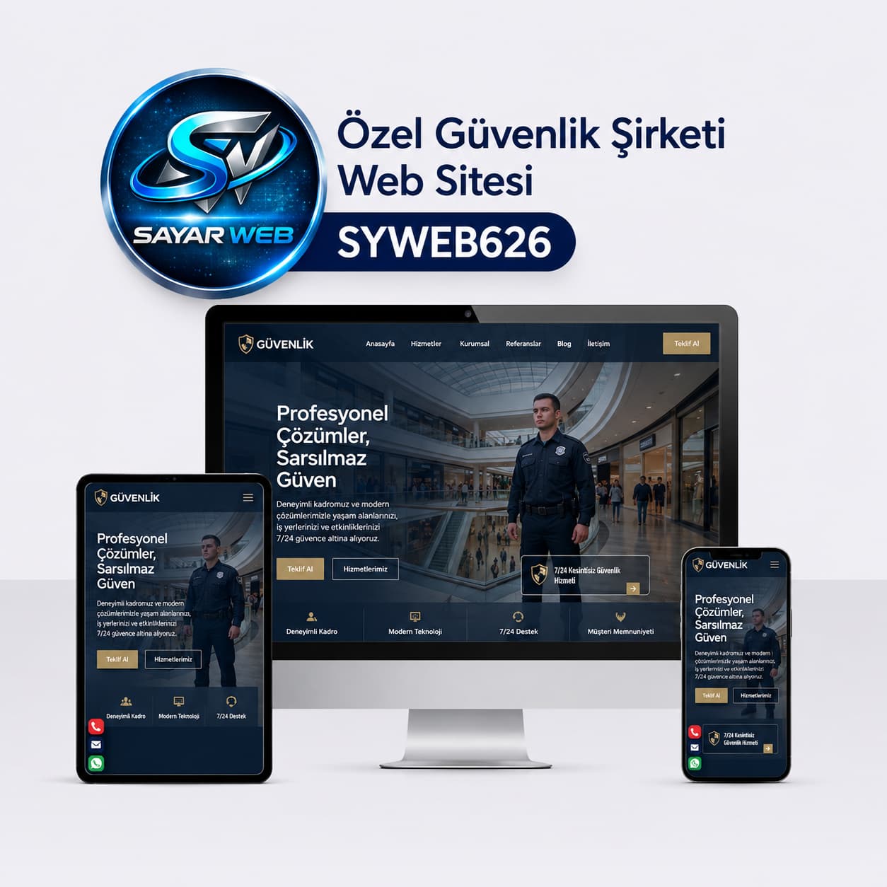 Özel Güvenlik Firmaları İçin Hazır Web Sitesi SYWEB626