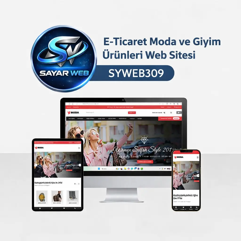 E-Ticaret Moda ve Giyim Ürünleri Web Sitesi SYWEB309