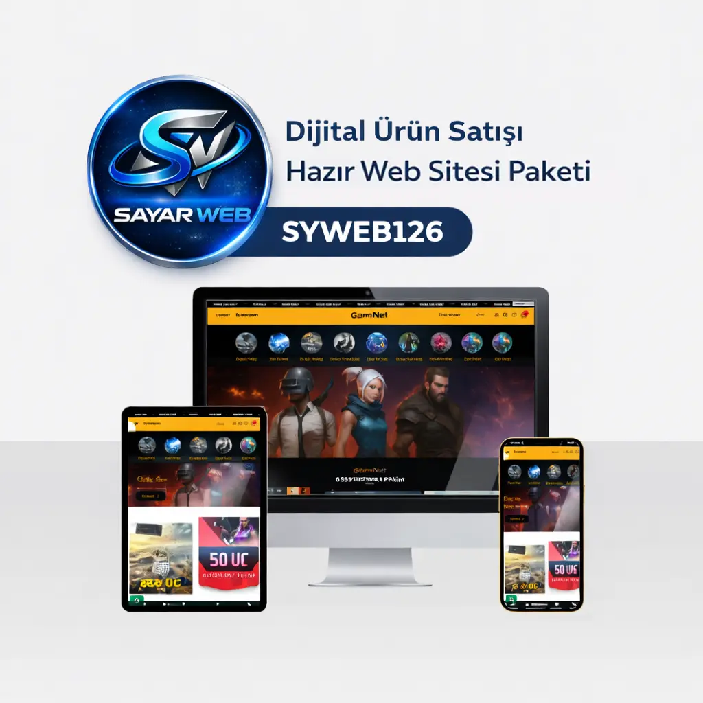 Dijital Ürün Satışı E-Ticaret Web Sitesi Paketi SYWEB126