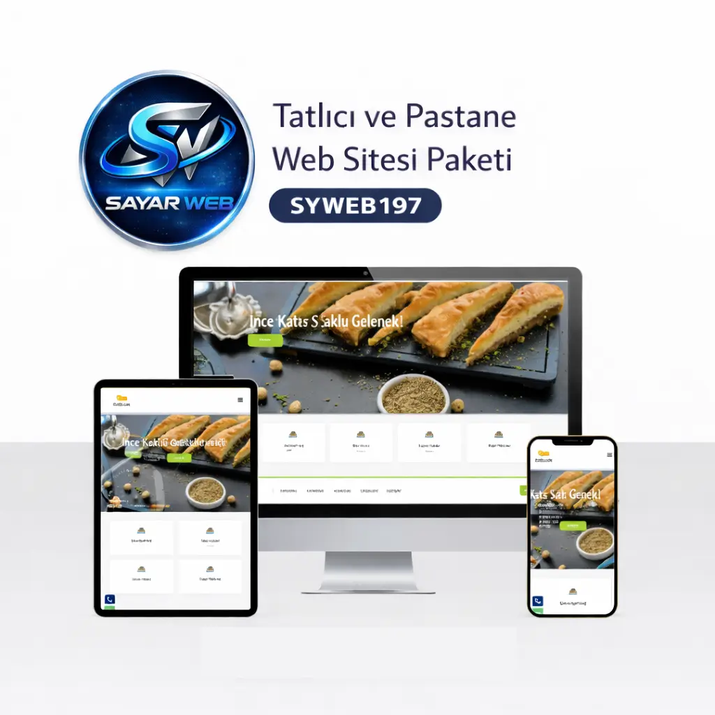 Tatlıcı ve Pastane Web Sitesi Paketi  SYWEB197