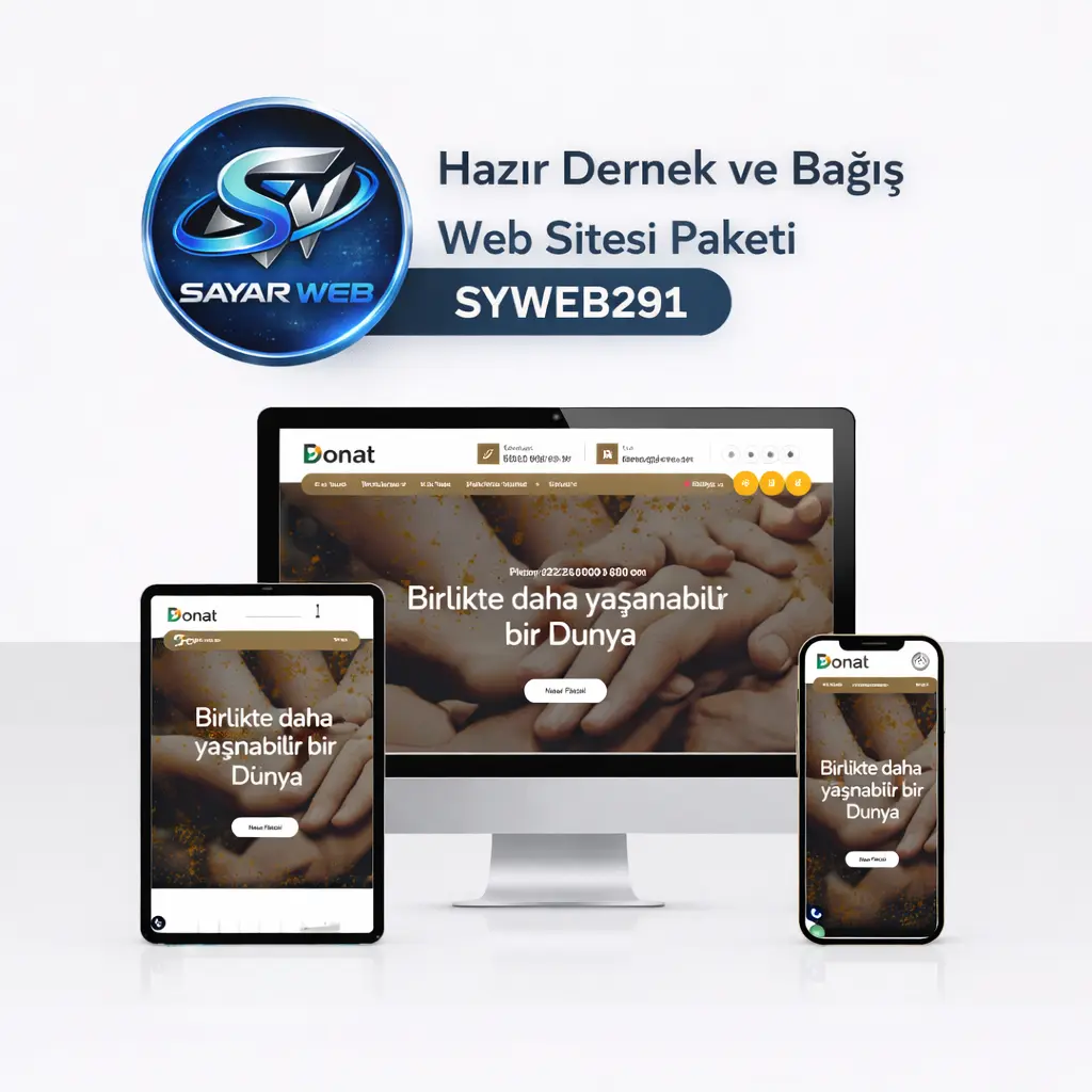 Hazır Dernek ve Bağış Web Sitesi Paketi SYWEB291