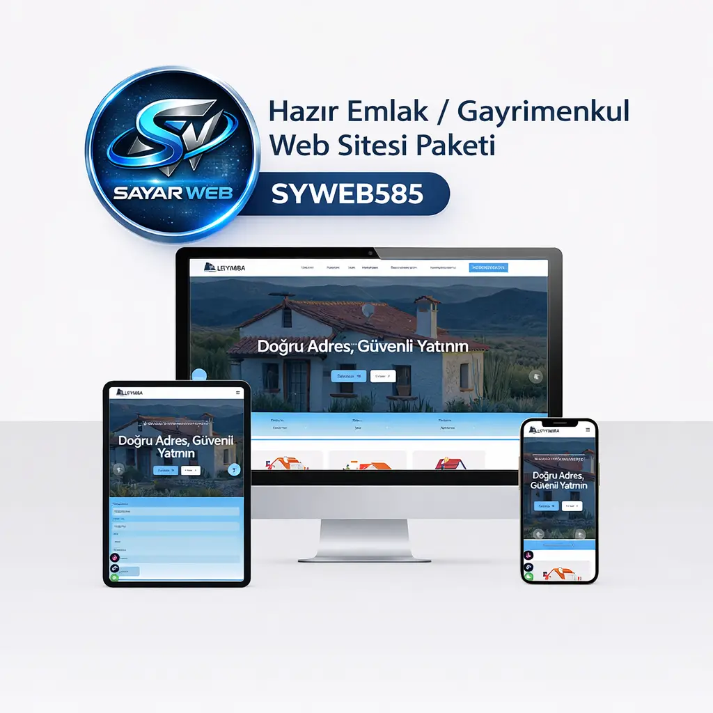 Hazır Emlak / Gayrimenkul Web Sitesi Paketi SYWEB585