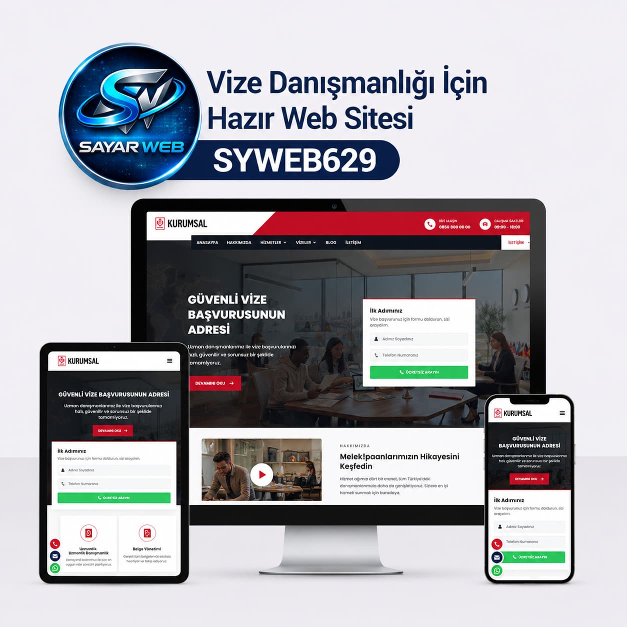 Vize Danışmanlığı İçin Hazır Web Sitesi SYWEB629