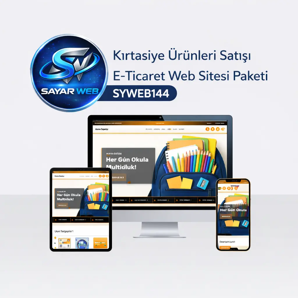 Kırtasiye Ürünleri Satışı E-Ticaret Web Sitesi Paketi SYWEB144