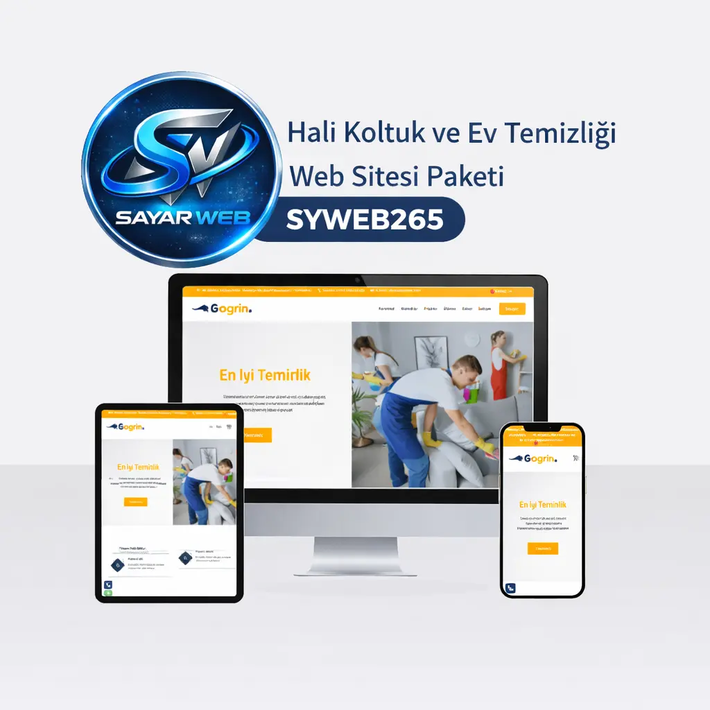 Halı , Koltuk ve Ev Temizliği Web Sitesi Paketi SYWEB265