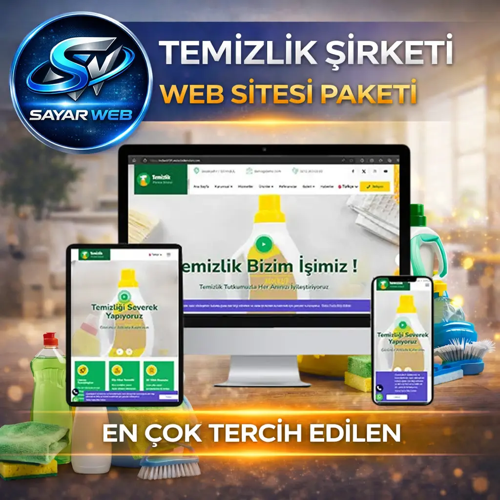 Profesyonel Temizlik Şirketi Web Sitesi Paketi