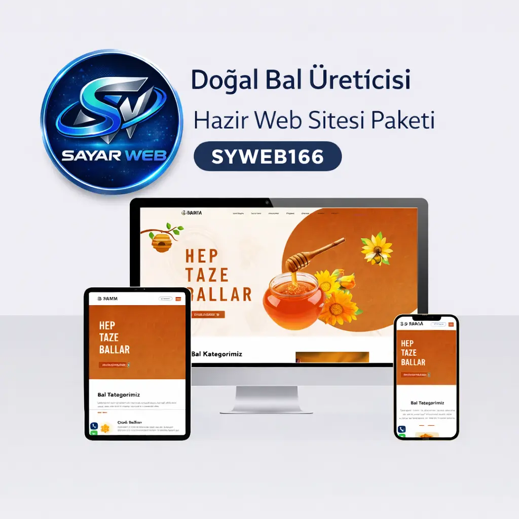 Doğal Bal Üreticisi Hazır Web Sitesi Paketi  SYWEB166