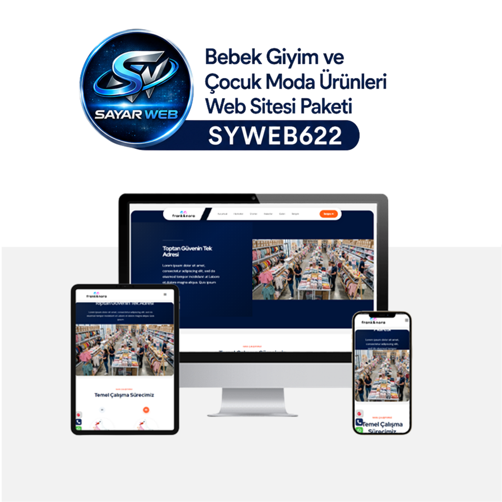 Bebek Giyim ve Çocuk Moda Ürünleri Web Sitesi Paketi SYWEB622