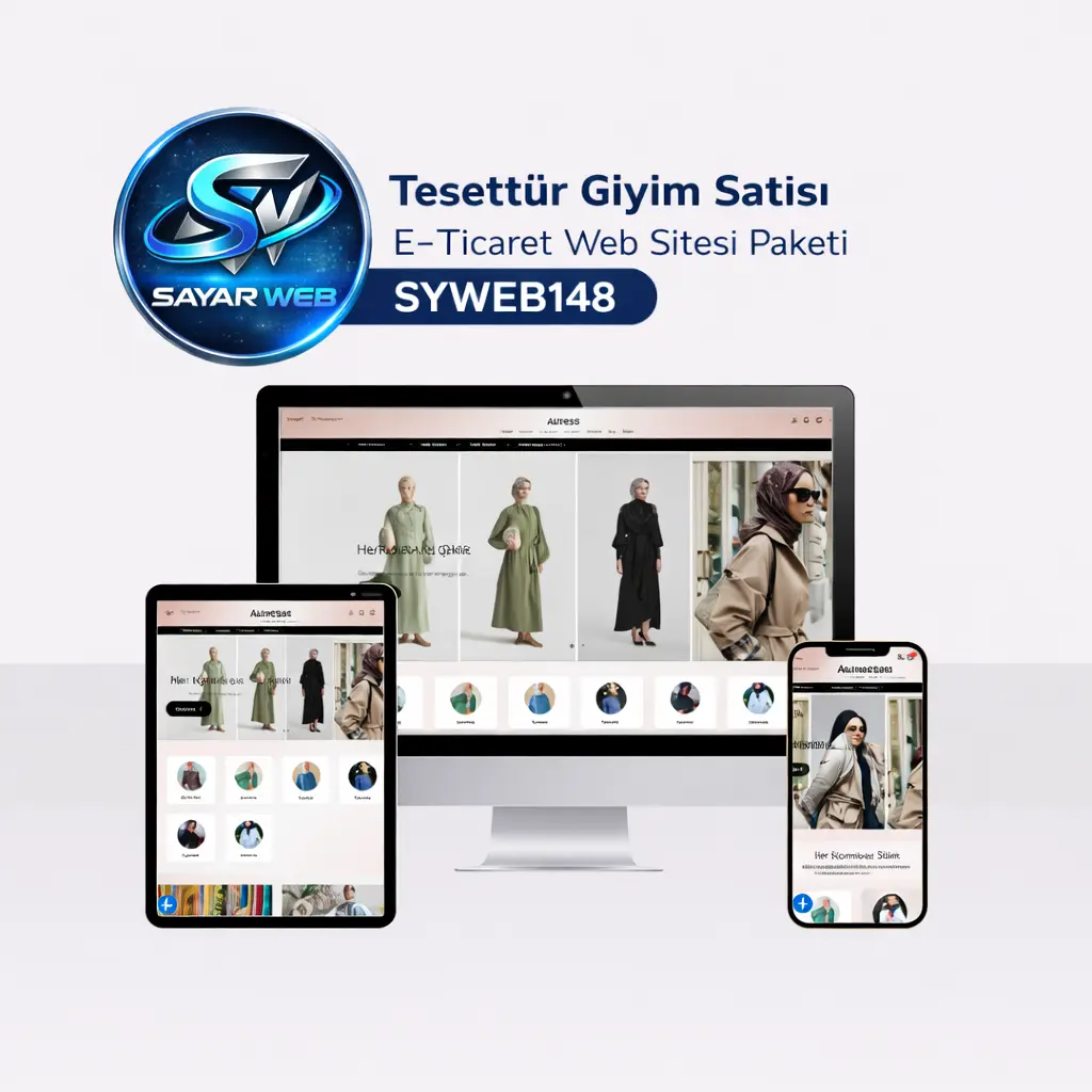 Tesettür Giyim Satışı E-Ticaret Web Sitesi Paketi SYWEB148