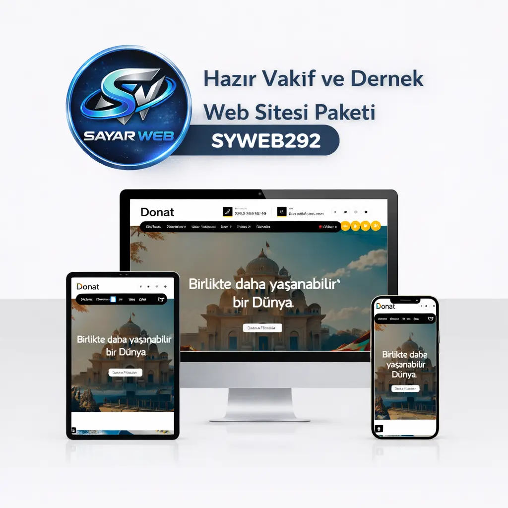 Hazır Vakıf ve Dernek Web Sitesi Paketi  SYWEB292