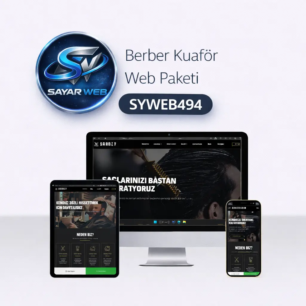 Berber Kuaför Web Paketi SYWEB494