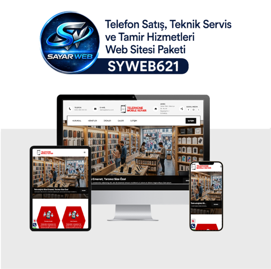 Telefon Satış, Teknik Servis ve Tamir Hizmetleri Web Sitesi Paketi SYWEB621