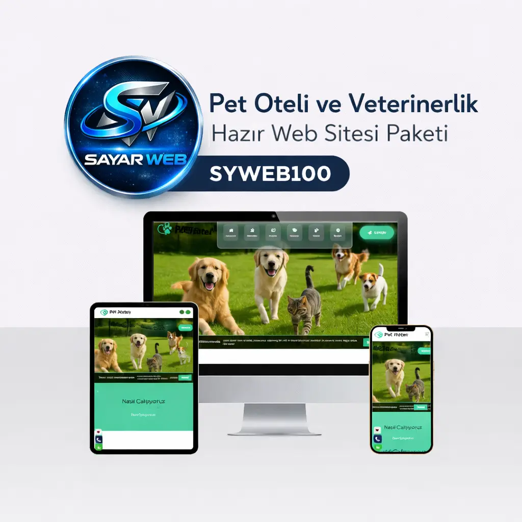 Pet Oteli ve Veterinerlik Hazır Web Sitesi Paketi SYWEB100