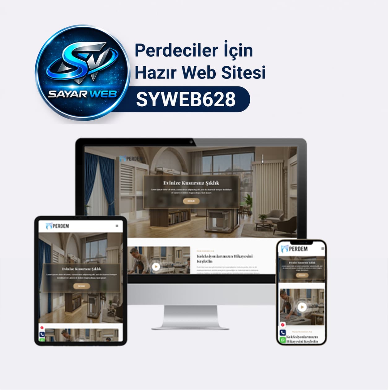 Perdeciler İçin Hazır Web Sitesi SYWEB628