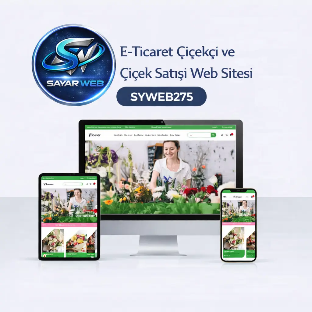 E-Ticaret Çiçekçi ve Çiçek Satışı Web Sitesi SYWEB275