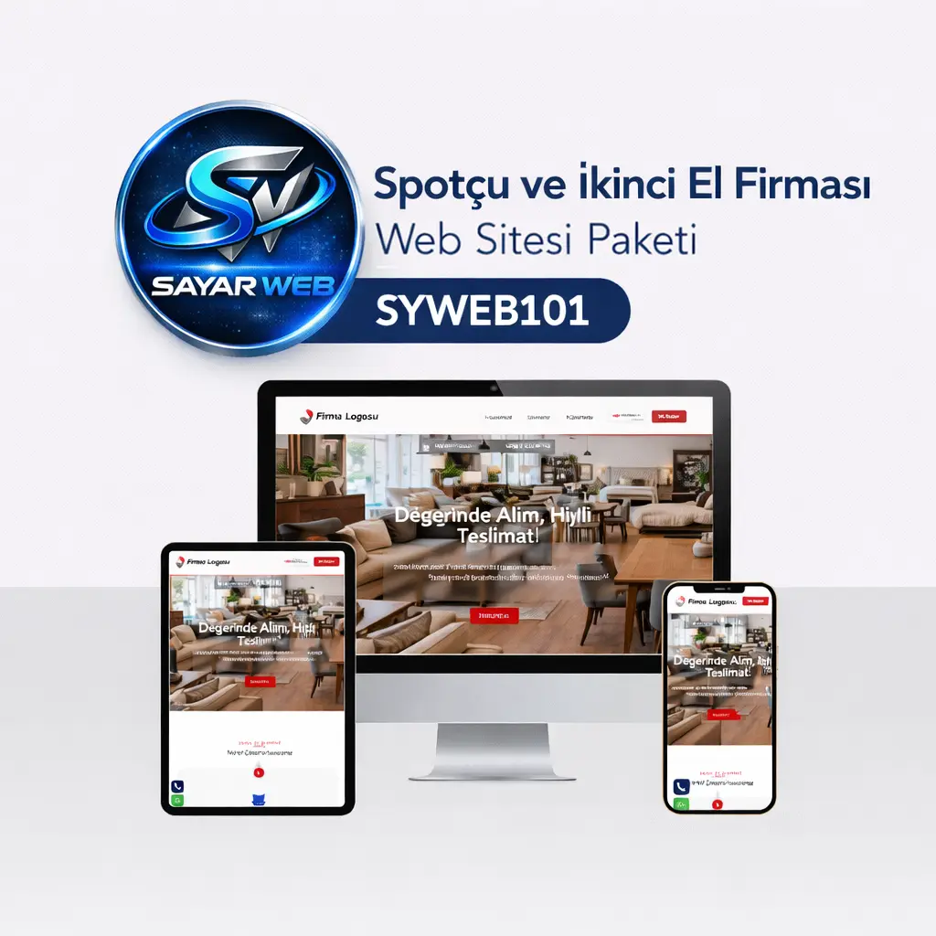 Spotçu ve İkinci El Firması Web Sitesi Paketi SYWEB101