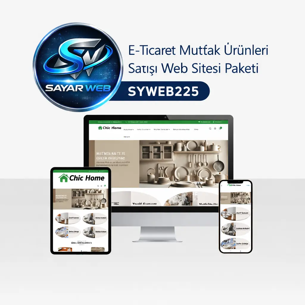 E-Ticaret Mutfak Ürünleri Satışı Web Sitesi Paketi  SYWEB225