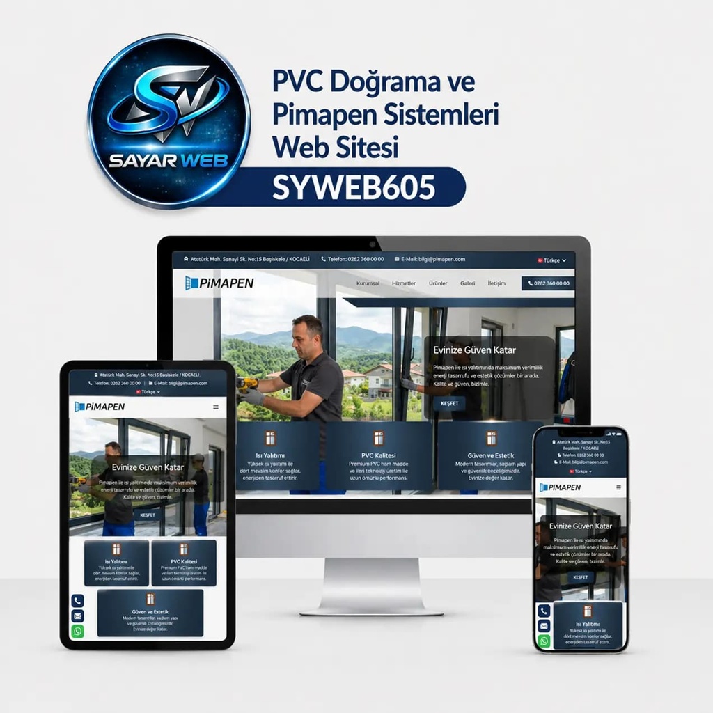 PVC Doğrama ve Pimapen Sistemleri Web Sitesi SYWEB605
