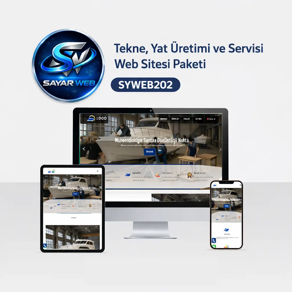 Tekne , Yat Üretimi ve Servisi Web Sitesi Paketi SYWEB202