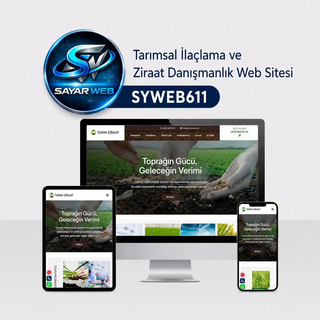 Tarımsal İlaçlama ve Ziraat Danışmanlık Web Sitesi  SYWEB611
