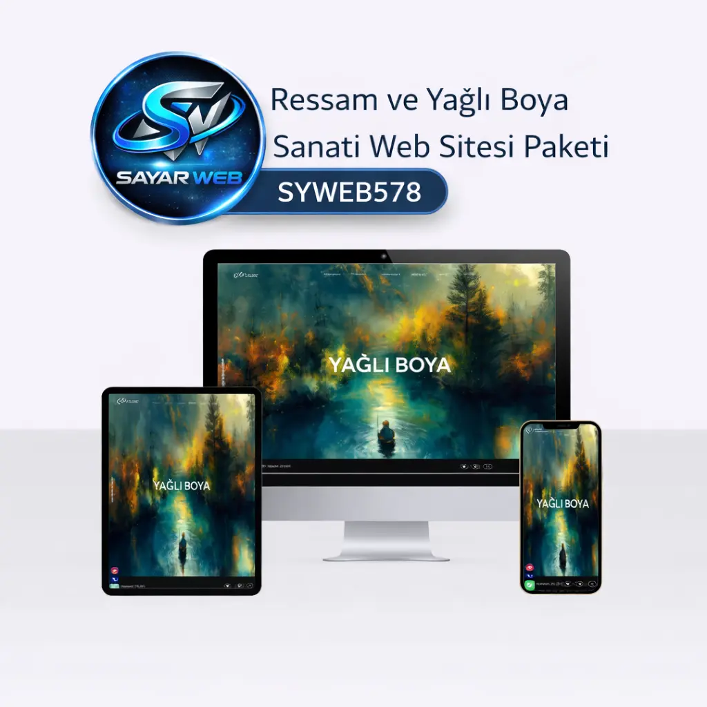 Ressam ve Yağlı Boya Sanatı Web Sitesi Paketi SYWEB578