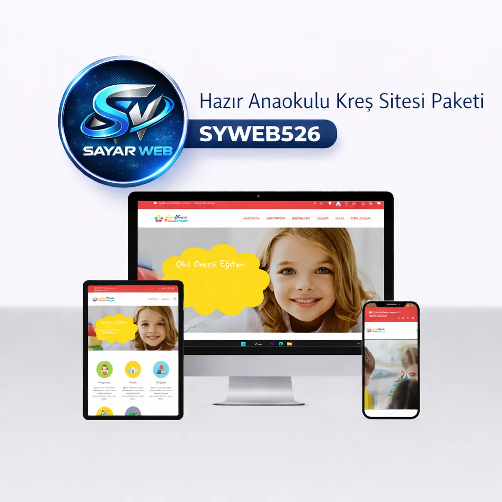 Hazır Anaokulu  Kreş Sitesi Paketi SYWEB526