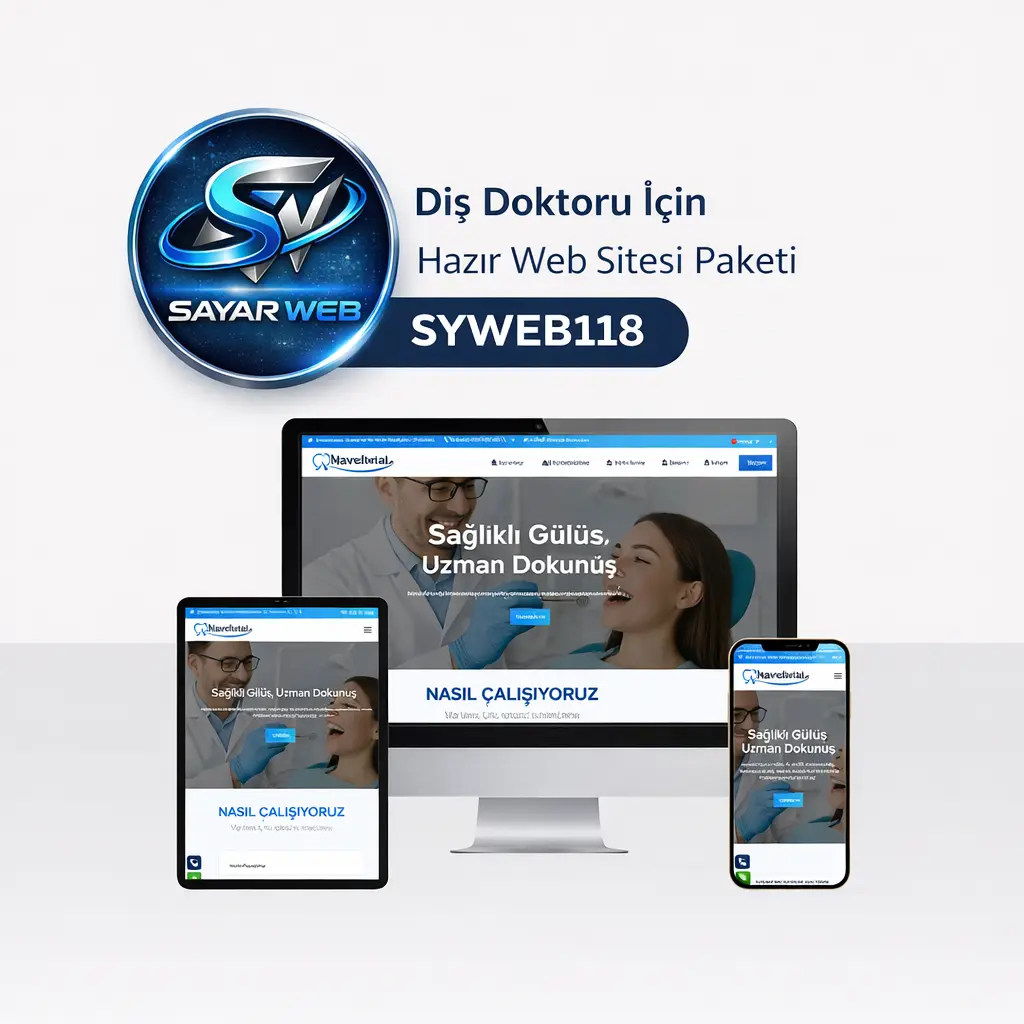 Diş Doktoru İçin Hazır Web Sitesi Paketi  SYWEB118
