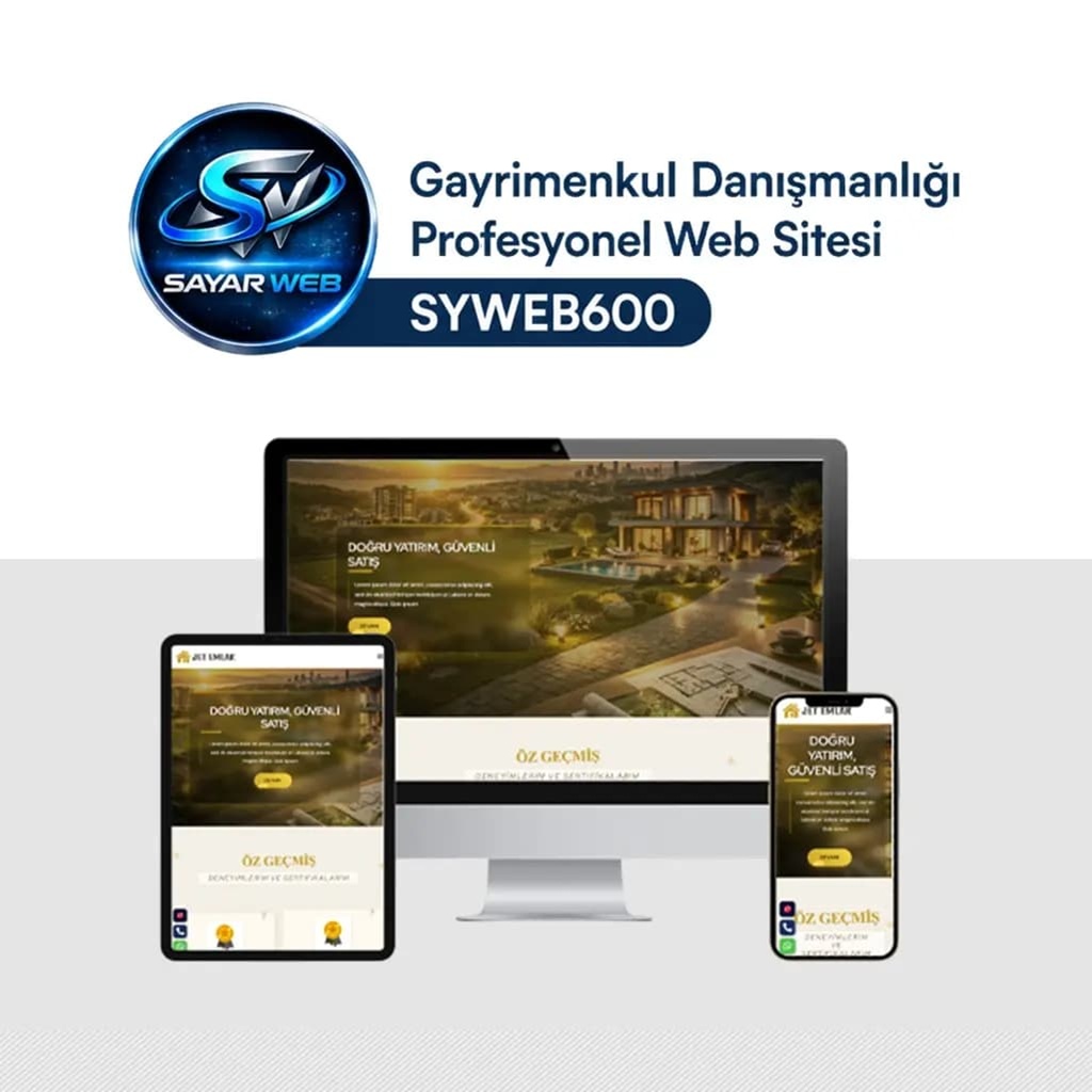 Gayrimenkul Danışmanlık ve Emlak Hizmetleri Web Sitesi SYWEB600
