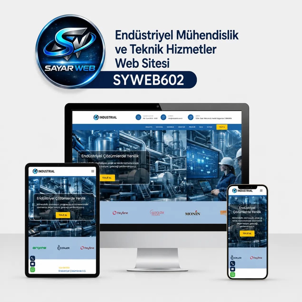 Endüstriyel Proje ve Mühendislik Hizmetleri Web Sitesi SYWEB602