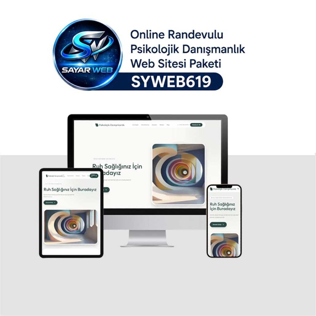 Online Randevulu Psikolojik Danışmanlık Web Sitesi Paketi SYWEB619