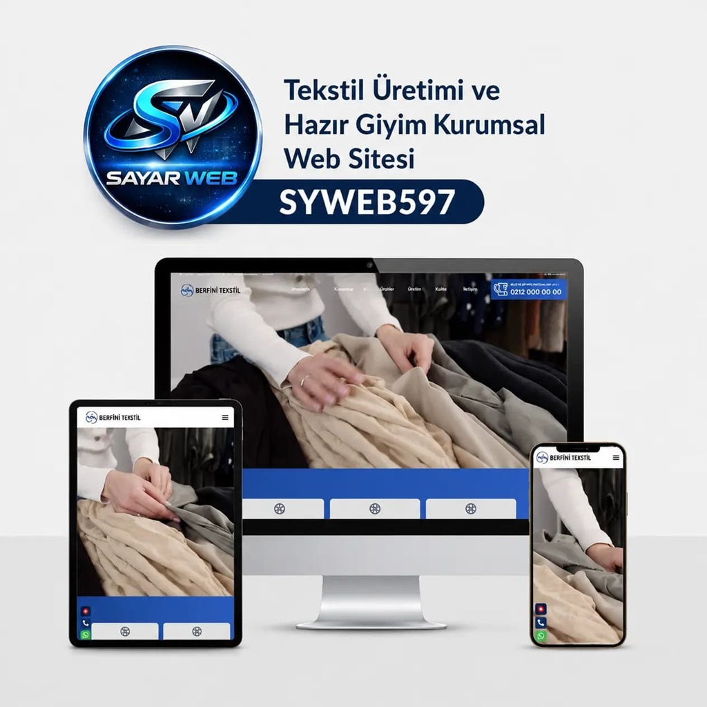 Tekstil Üretim ve Hazır Giyim Firması Web Sitesi SYWEB597 