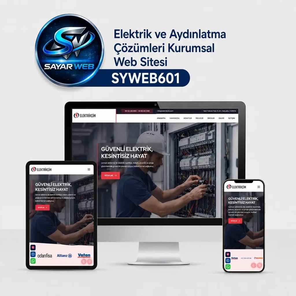 Elektrik Tesisatı ve Aydınlatma Çözümleri Web Sitesi SYWEB601