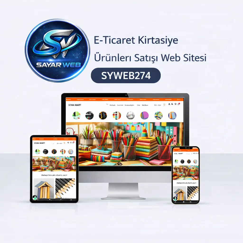 E-Ticaret Kırtasiye Ürünleri Satışı Web Sitesi SYWEB274