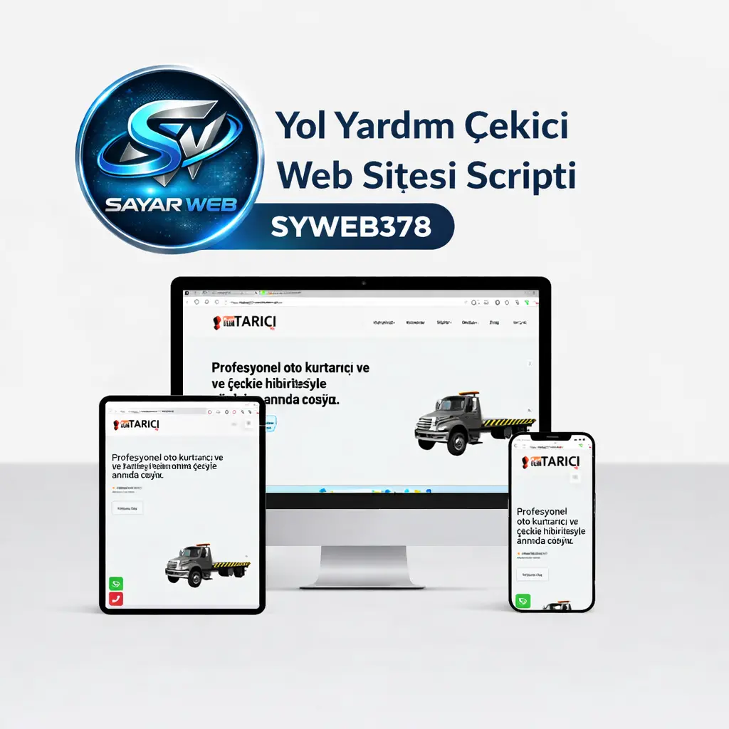 Yol Yardım  Çekici Web Sitesi Scripti SYWEB378
