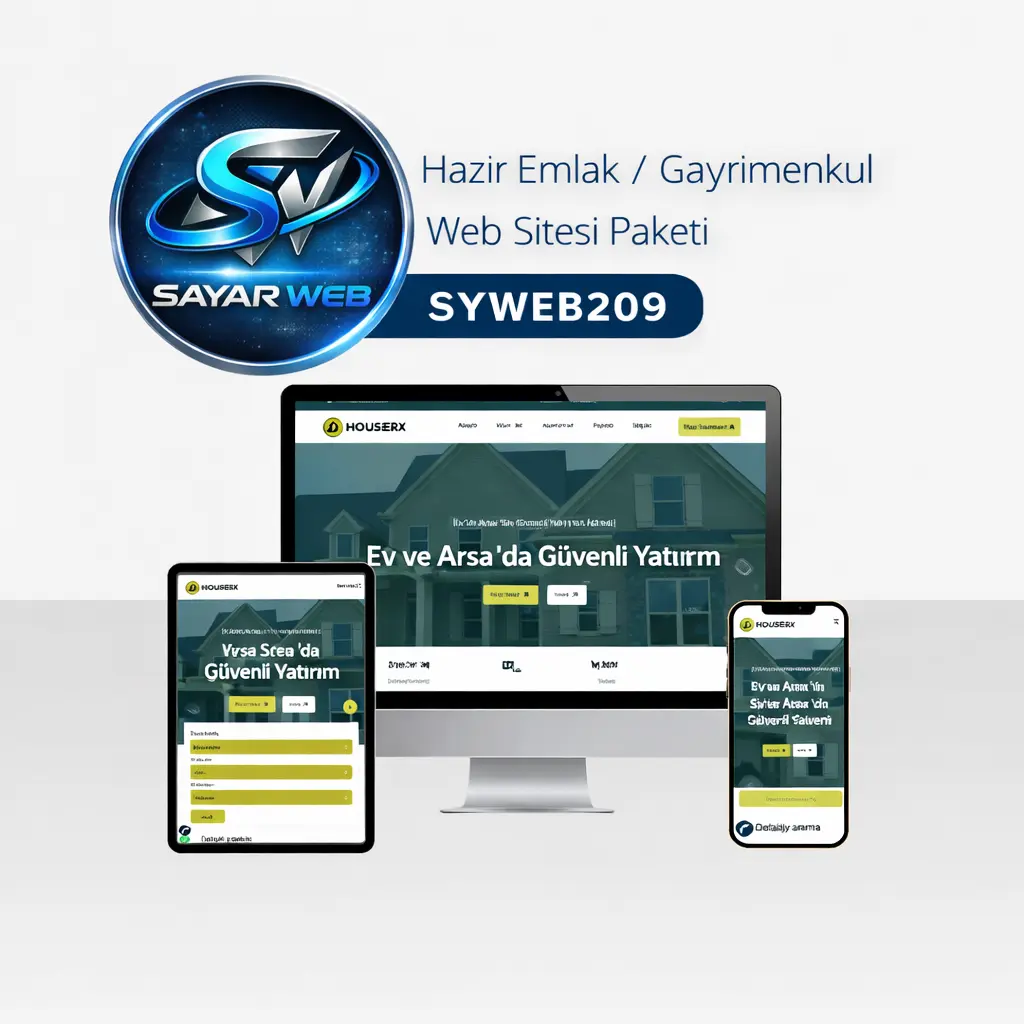 Hazır Emlak / Gayrimenkul Web Sitesi Paketi SYWEB209